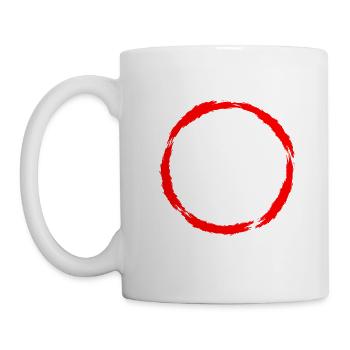 Circle symbol Circle shape red brush - Mug - white - Left
