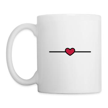 Ligne coeur petit symbole d'ornement de tiret coeur - Mug blanc - blanc - Gauche