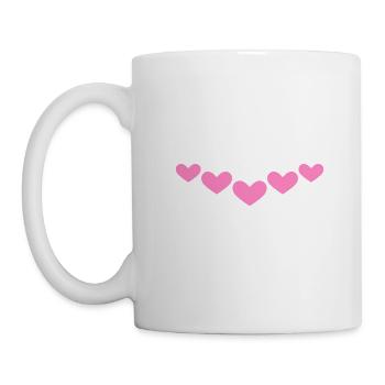 Herz Ornament Linie Symbol Rosa - Tasse - Weiß - Links