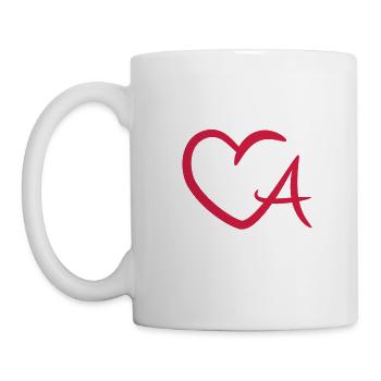 Herz Symbol Buchstabe A - Tasse - Weiß - Links