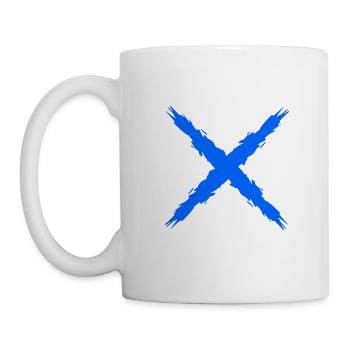 Cross symbol design vector brush blue gift - Mug - white - Left