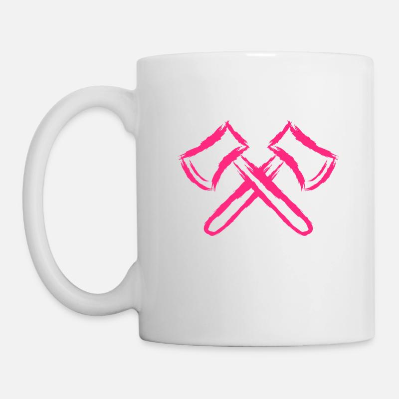 Ax symbol crossed axes pink - Mug - white