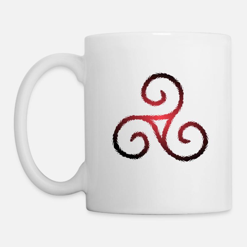 Celtic symbol triskele triple spiral - Mug - white