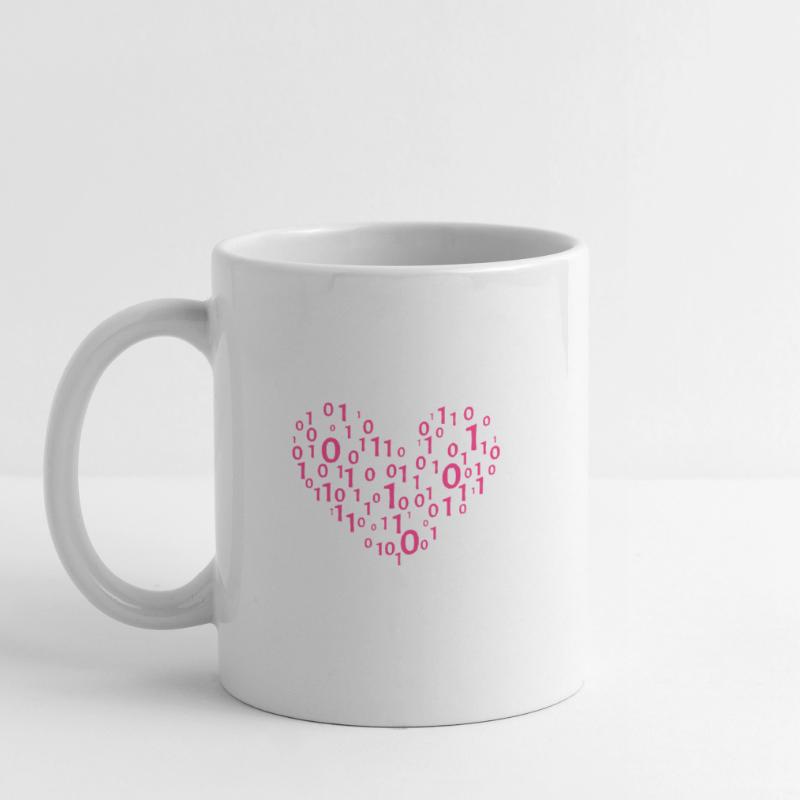 Heart Binary Coding Computer Science Gift Mug