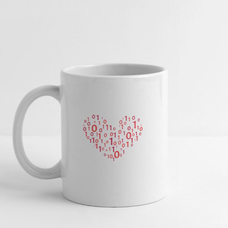 Heart Binary Coding Computer Science Programmer Mug