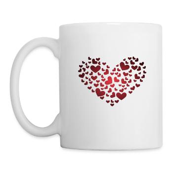 Herz aus Herzchen - Tasse - Weiß - Links
