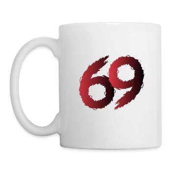 69 numéro de symbole soixante-neuf - Mug blanc - blanc - Gauche