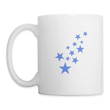 Stern Sternchen Muster Blau - Tasse - Weiß - Links