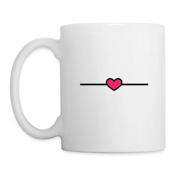 Linie Herz Herzchen Strich Ornament Rosa - Tasse - Weiß - Links