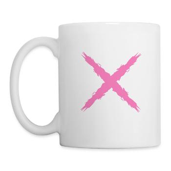 Croix rose - Mug blanc - blanc - Gauche