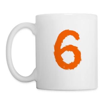 Zahl 6 Nummer Sechs 6. Geburtstag Geschenk - Tasse - Weiß - Links
