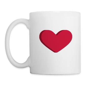 Herz in 3D Liebe Romantisch Geschenk - Tasse - Weiß - Links