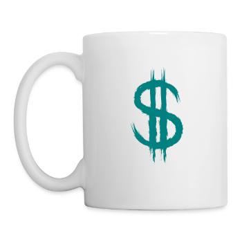 Dollarzeichen Dollar Zeichen Geld Bürste Geschenk - Tasse - Weiß - Links