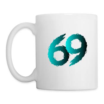 69 numéro de symbole soixante neuf - Mug blanc - blanc - Gauche