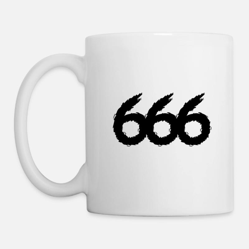 666 numéro de symbole diable maléfique - Mug blanc - blanc