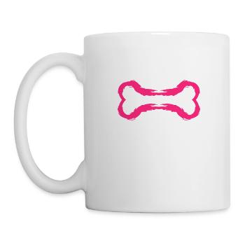 Hund Symbol Knochen Bürste Rosa - Tasse - Weiß - Links