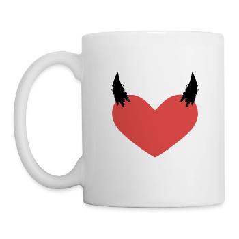 Herz Teufel Hörner Böse Symbol Geschenk - Tasse - Weiß - Links