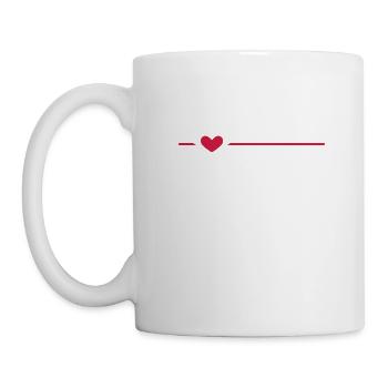 Linie Herz Strich Ornament - Tasse - Weiß - Links