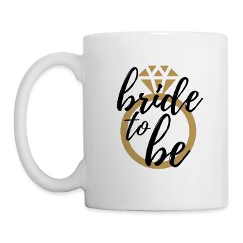 BRIDE TO BE - GOLD RING 1 - Mug blanc - blanc - Gauche