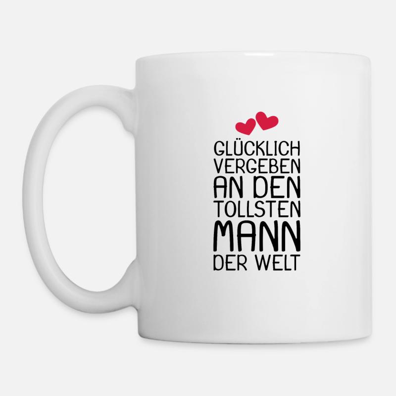 Glücklich vergeben Geschenk - Tasse - Weiß
