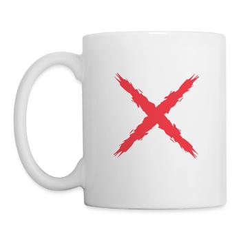 Kreuz Design Vektor Rot - Tasse - Weiß - Links