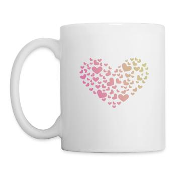 Heart from hearts love romantic anniversary - Mug - white - Left