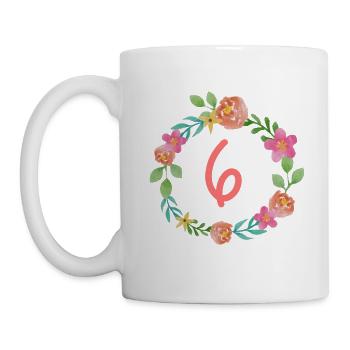 6 Geburtstag Geburtstagsshirt - Tasse - Weiß - Links