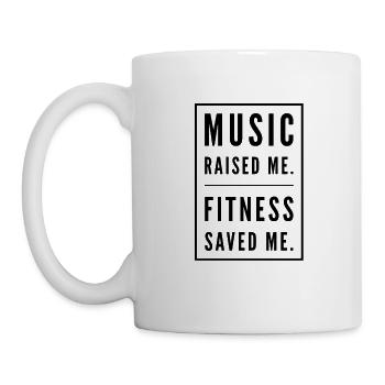 La musique m'a élevé. Le fitness m'a sauvé. - Mug blanc - blanc - Gauche