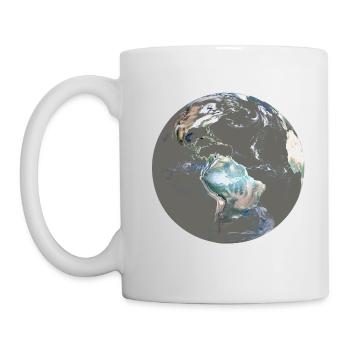 Blauer Planet Adieu, oder Rettet die Erde! Jetzt! - Tasse - Weiß - Links