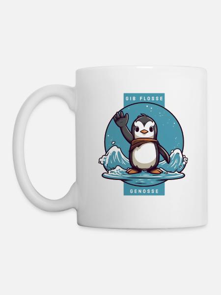 Gib Flosse Genosse - Tasse - Weiß