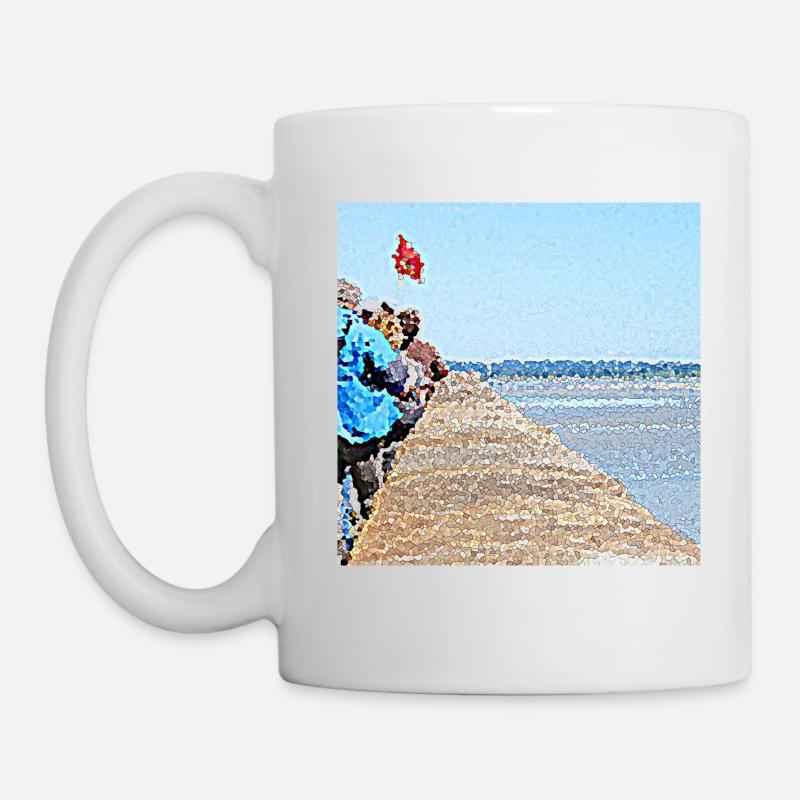 Besucher mit Blick auf den Ozean - Tasse - Weiß
