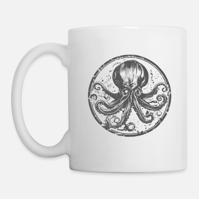 Octopus logo bnw - Mug - white