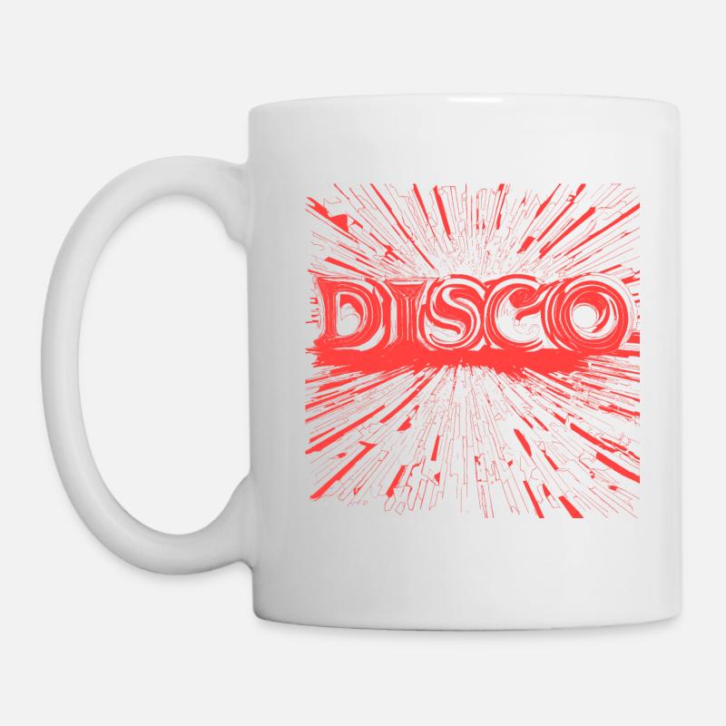 DISCO Text Logo Wort rot - Tasse - Weiß