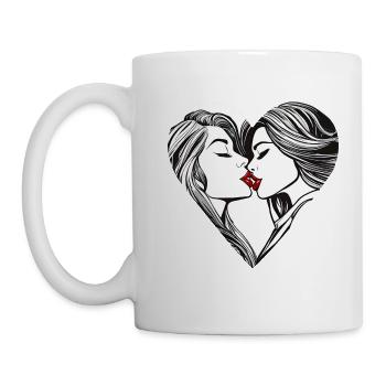 Girls in Love Heart - Mug - white - Left