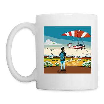 GuyWatchingPlanesTrois - Mug blanc - blanc - Gauche