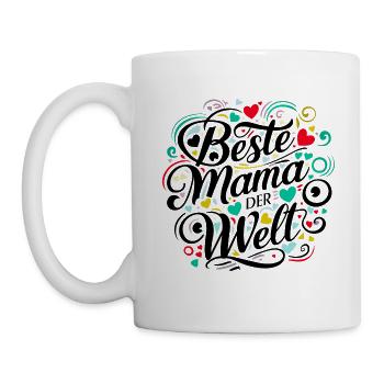 Beste Mama - Tasse - Weiß - Links