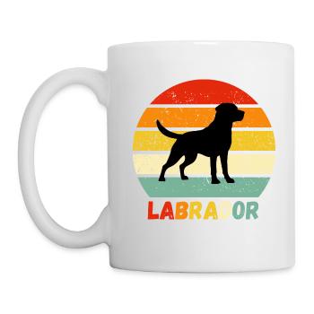 Labrador Retriever Labbi Hund Retro Geschenk Wau - Tasse - Weiß - Links