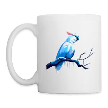 Cockatoo on a branch - Mug - white - Left