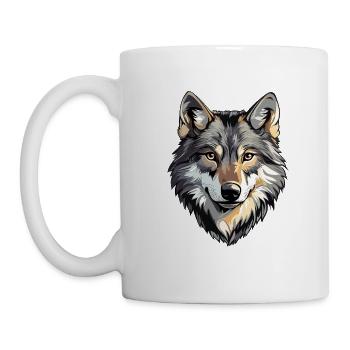 Wolf's head, wild wolf, wolf pack - Mug - white - Left
