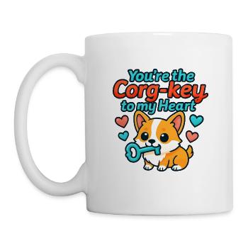 Tu es le Corg-clé de Mon Cœur – Sweet Corgi - Mug blanc - blanc - Gauche