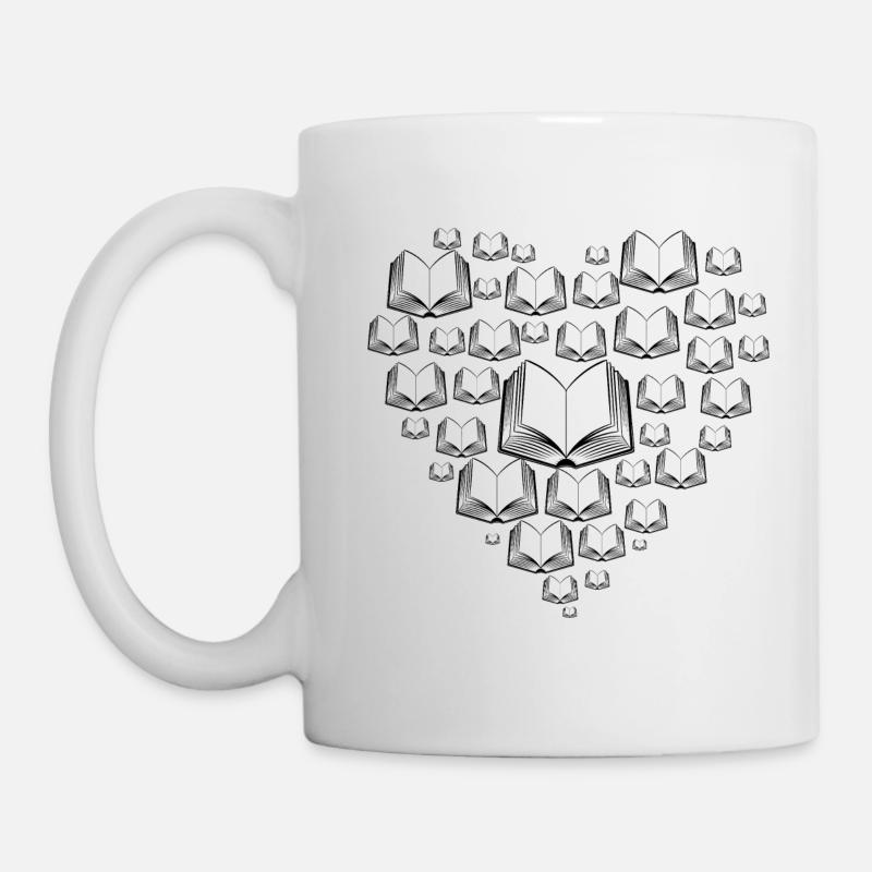 coeur Livres - Mug blanc - blanc