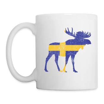 Schwedische Flagge Elch - Tasse - Weiß - Links