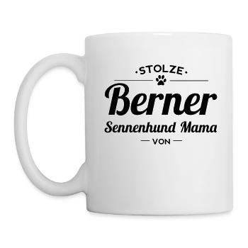 Berner Sennenhund Mama Wunschname - Tasse - Weiß - Links