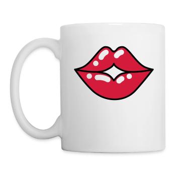 71 Kiss mouth lips - Mug - white - Left