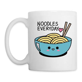 Noodles every day - sweet and kawaii noodles - Mug - white - Left
