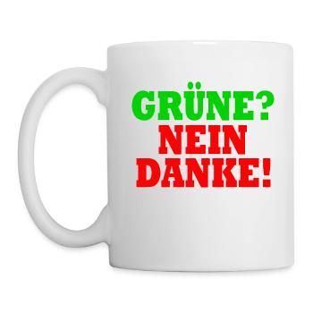 grüne nein danke - Tasse - Weiß - Links