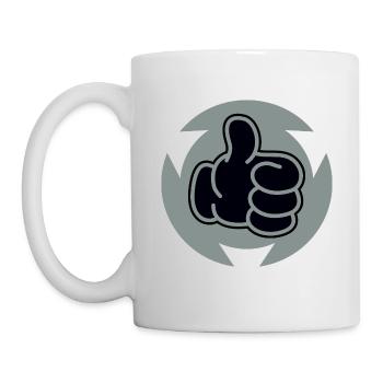 Daumen Hoch - Tasse - Weiß - Links