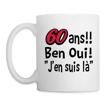 60 ans / anniversaire 60 ans / t-shirt 60 ans - Mug blanc - blanc - Gauche