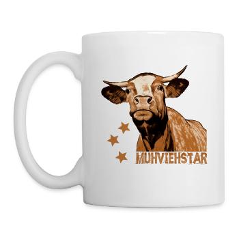 Landwirt Bauer Kuh lustige Kühe Fun Sprüche Tiere - Tasse - Weiß - Links