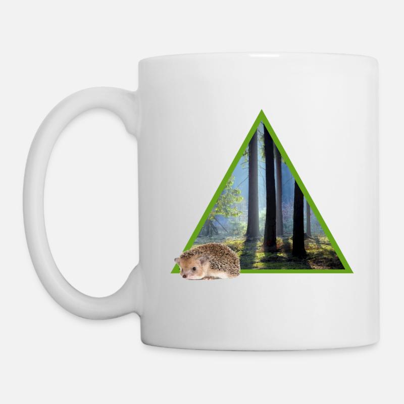 forêt 52 avec hérisson - Mug blanc - blanc